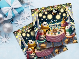 ZIMOWA KOLACJA - woskowijki pojedyncze 28x28cm (M)