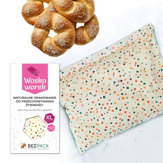 WOSKOWOREK GROSZKI - ekologiczny worek XL 36x32 cm